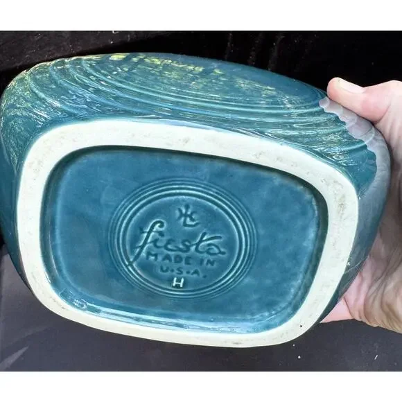 Large Vintage 8” Tall Disk PITCHER turquoise blue FIESTA WARE Fiesta Excellent!